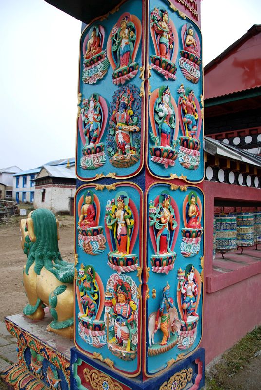 04 Tengboche Gompa - Entrance Gate Ornate Pillar